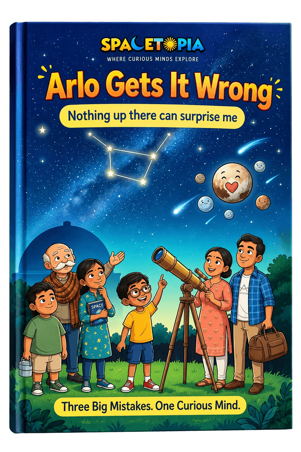 Pluto, stars and constellations comic